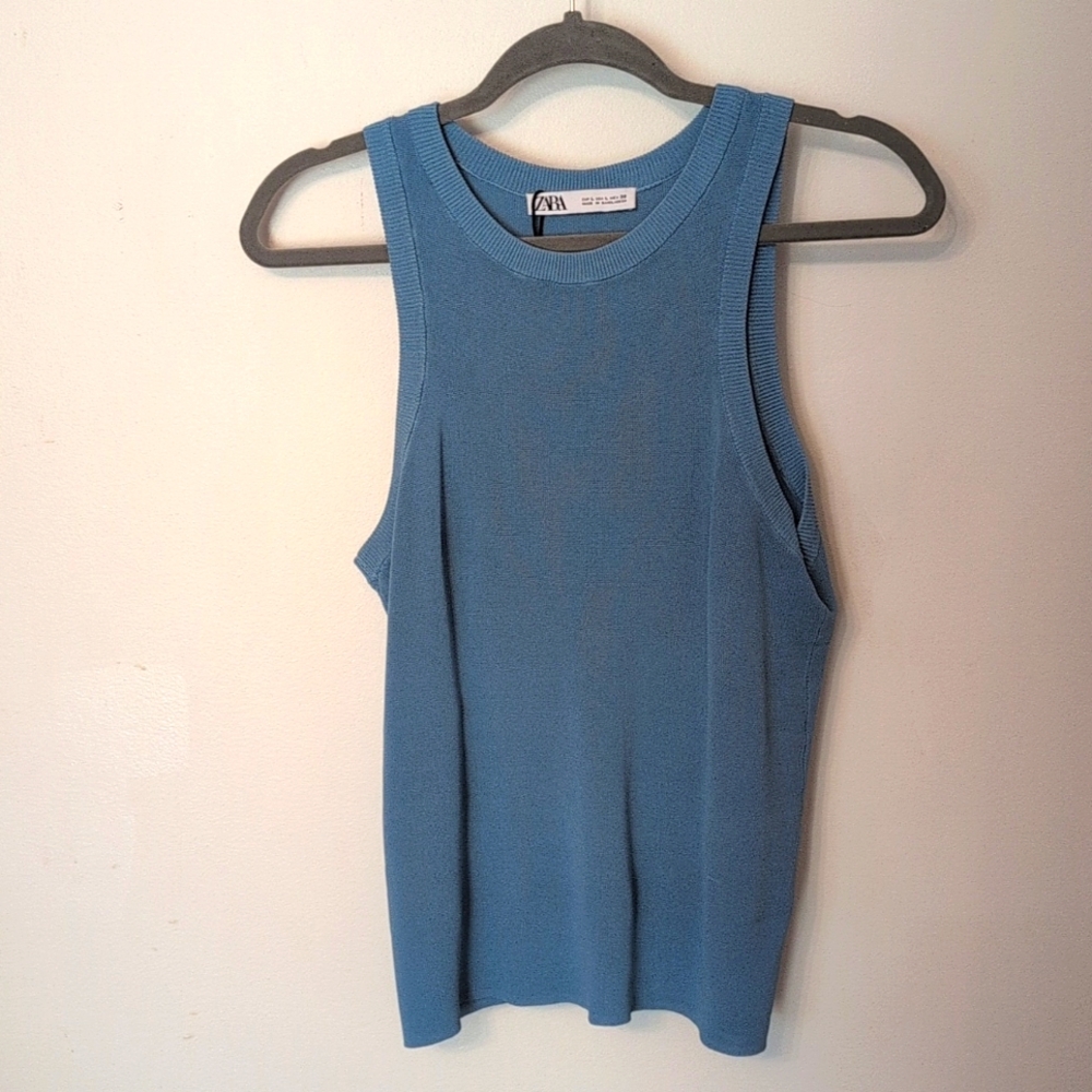 Zara Blue Tank Top Size Large